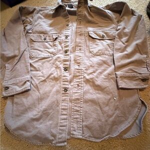 Vintage Woolrich Chamois Tan Button Shirt Long Sleeve Casual Outdoors Comfort